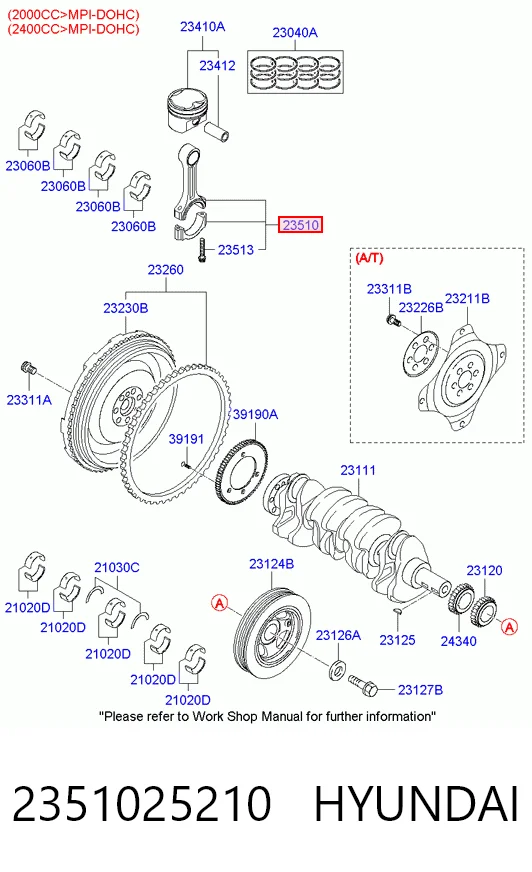 2351025210 Hyundai/Kia Шатун двигателя