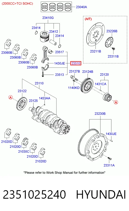 Шатун поршня двигателя 2351025230 Chrysler