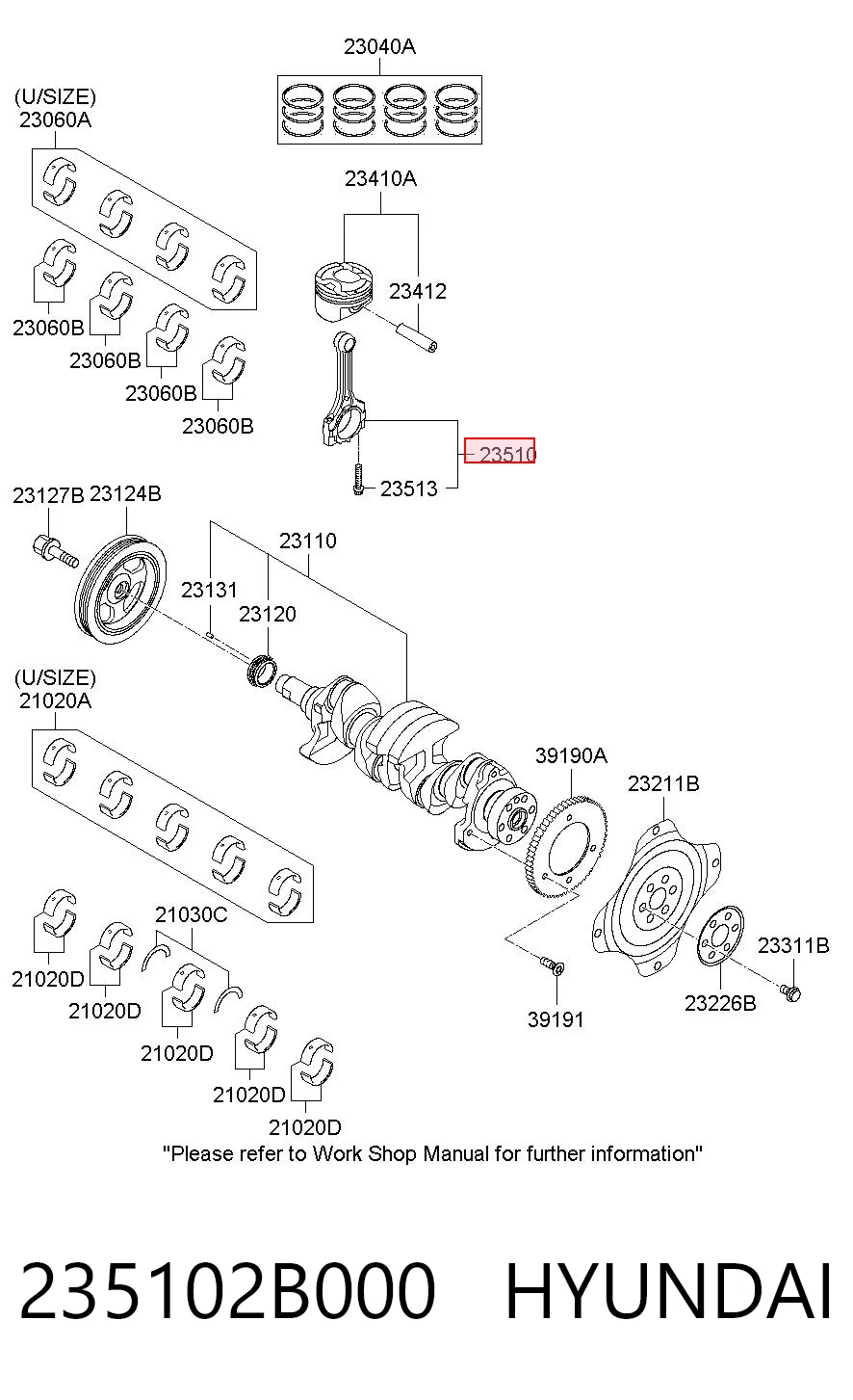 235102B000 Hyundai/Kia Шатун двигателя