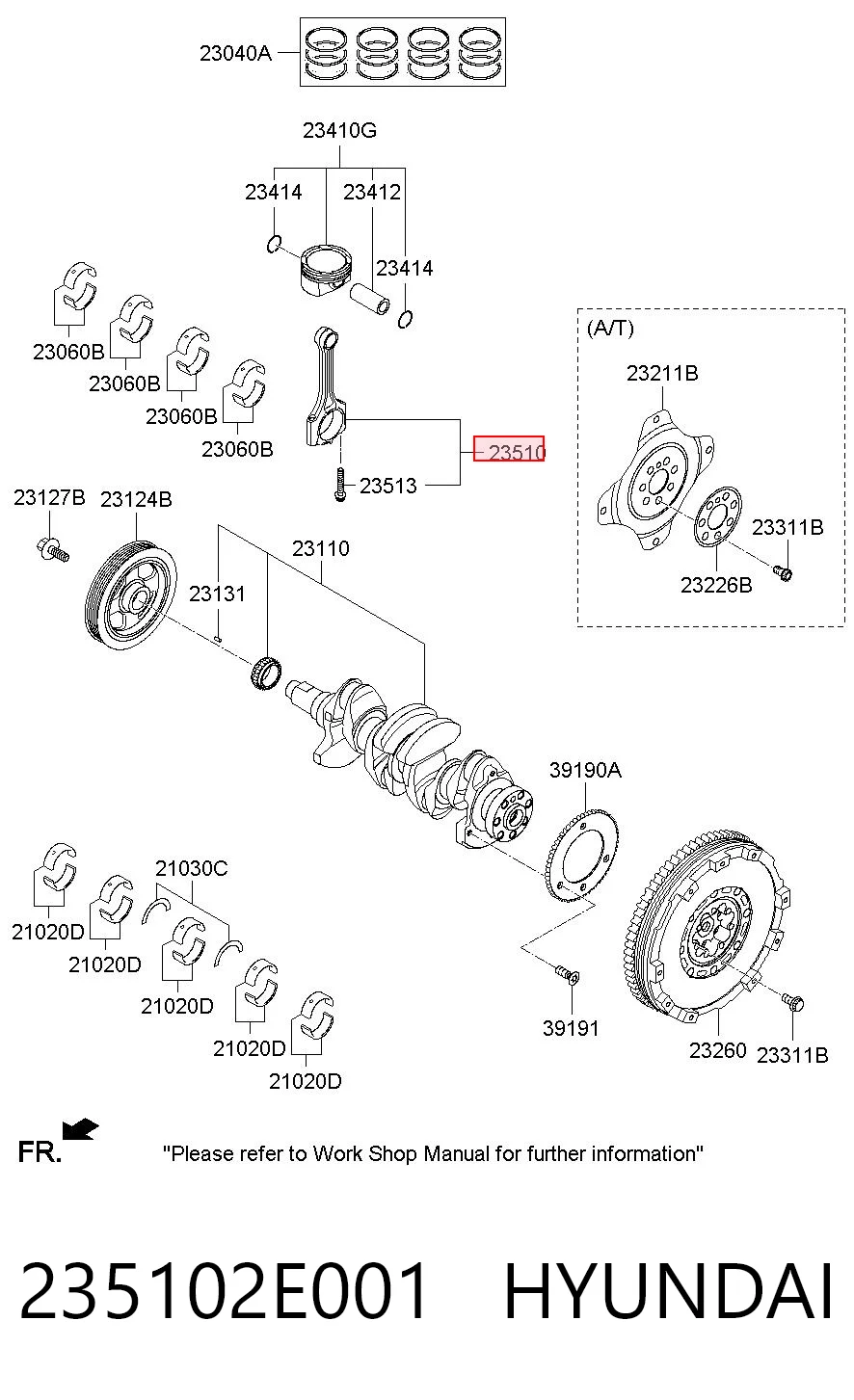 235102E001 Hyundai/Kia Шатун двигателя