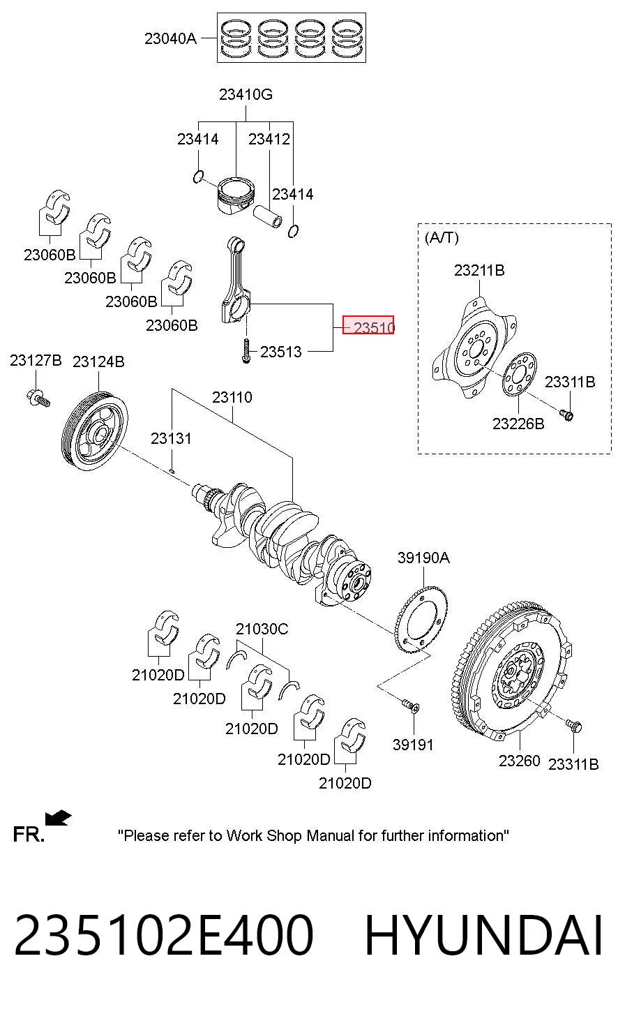 235102E400 Hyundai/Kia Шатун двигателя