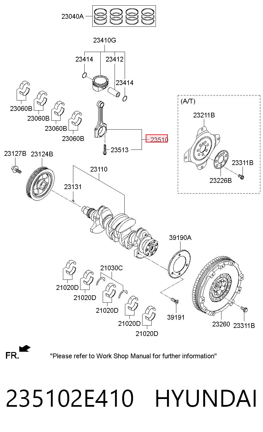 235102E410 Hyundai/Kia Шатун двигателя