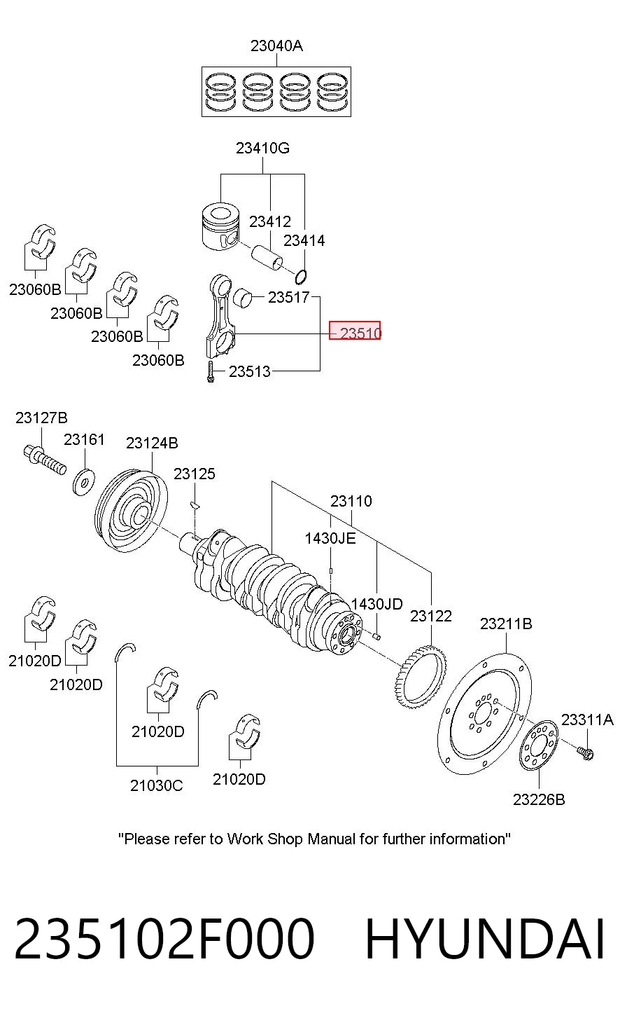 235102F000 Hyundai/Kia Шатун двигателя