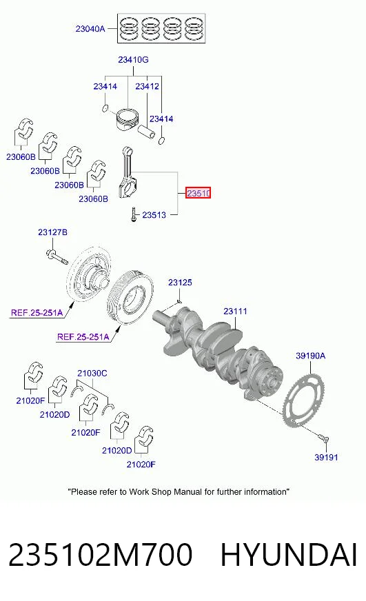 235102M700 Hyundai/Kia Шатун двигателя