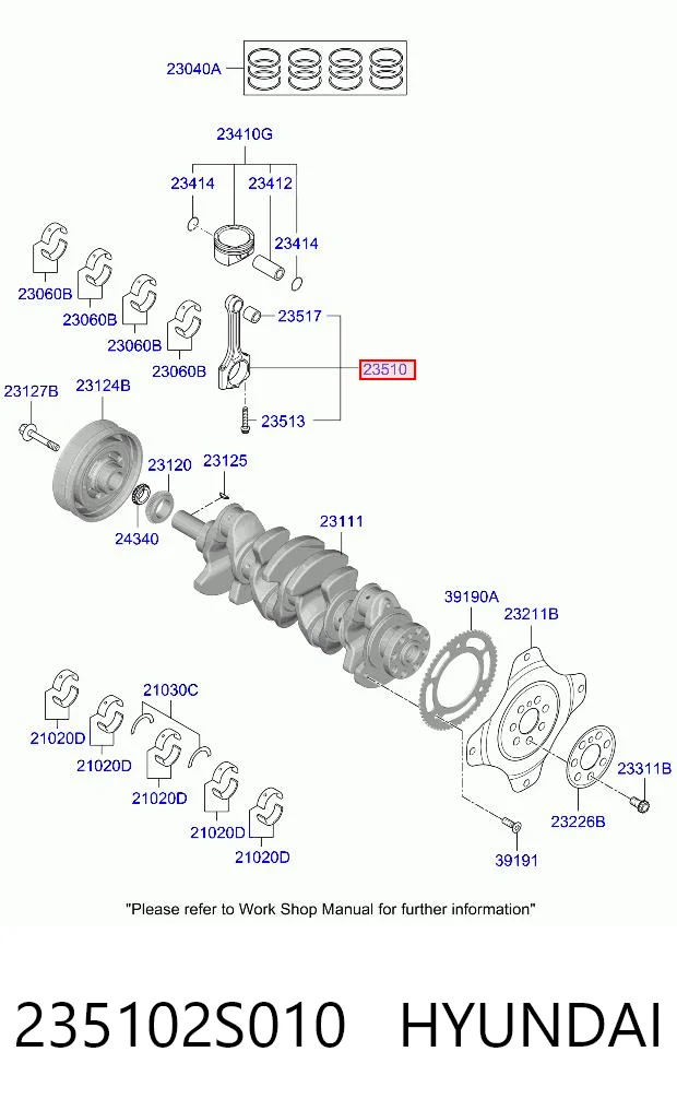 235102S010 Hyundai/Kia Шатун двигателя