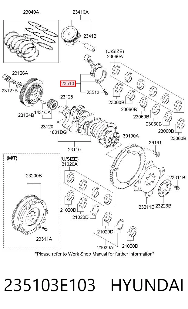 235103E103 Hyundai/Kia Шатун двигателя