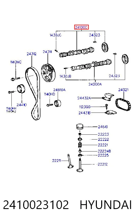 Распредвал двигателя впускной Hyundai Lantra 2 J-2
