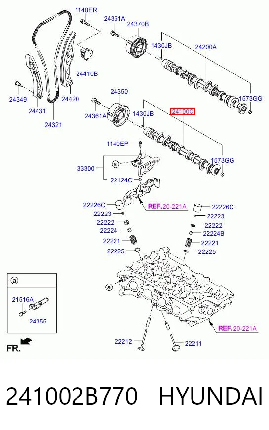 241002B770 Hyundai/Kia Распредвал двигателя, впускной