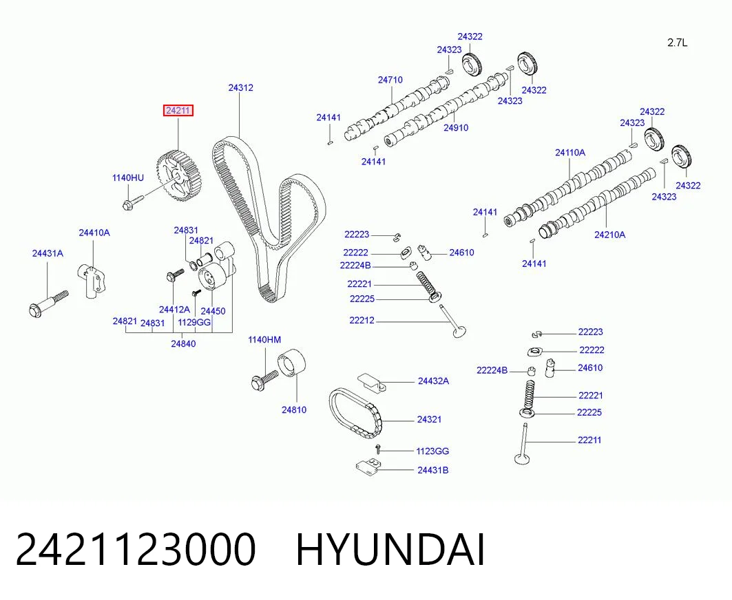 2421123000 Hyundai/Kia Регулятор фаз газораспределения