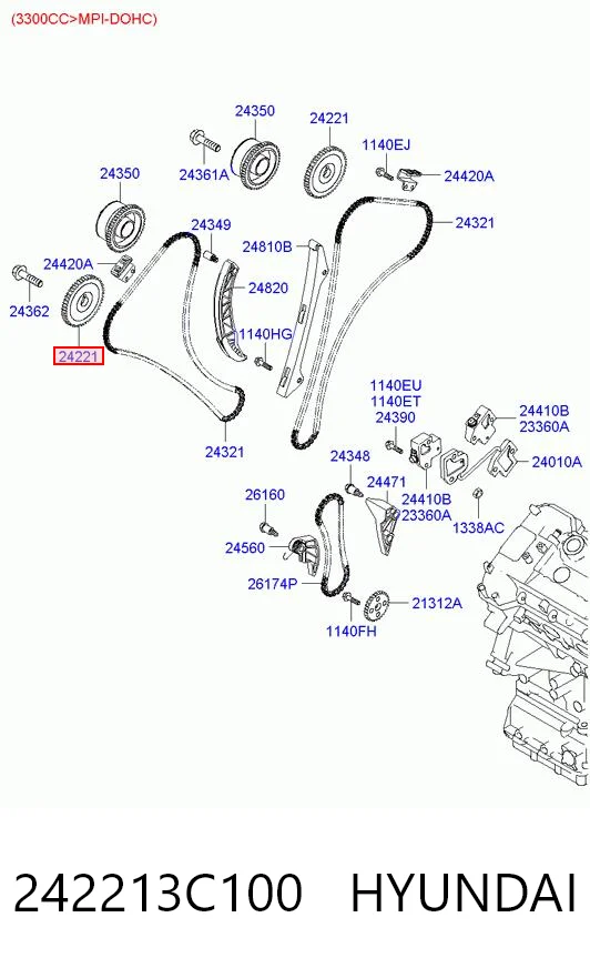 242213C100 Hyundai/Kia Регулятор фаз газораспределения