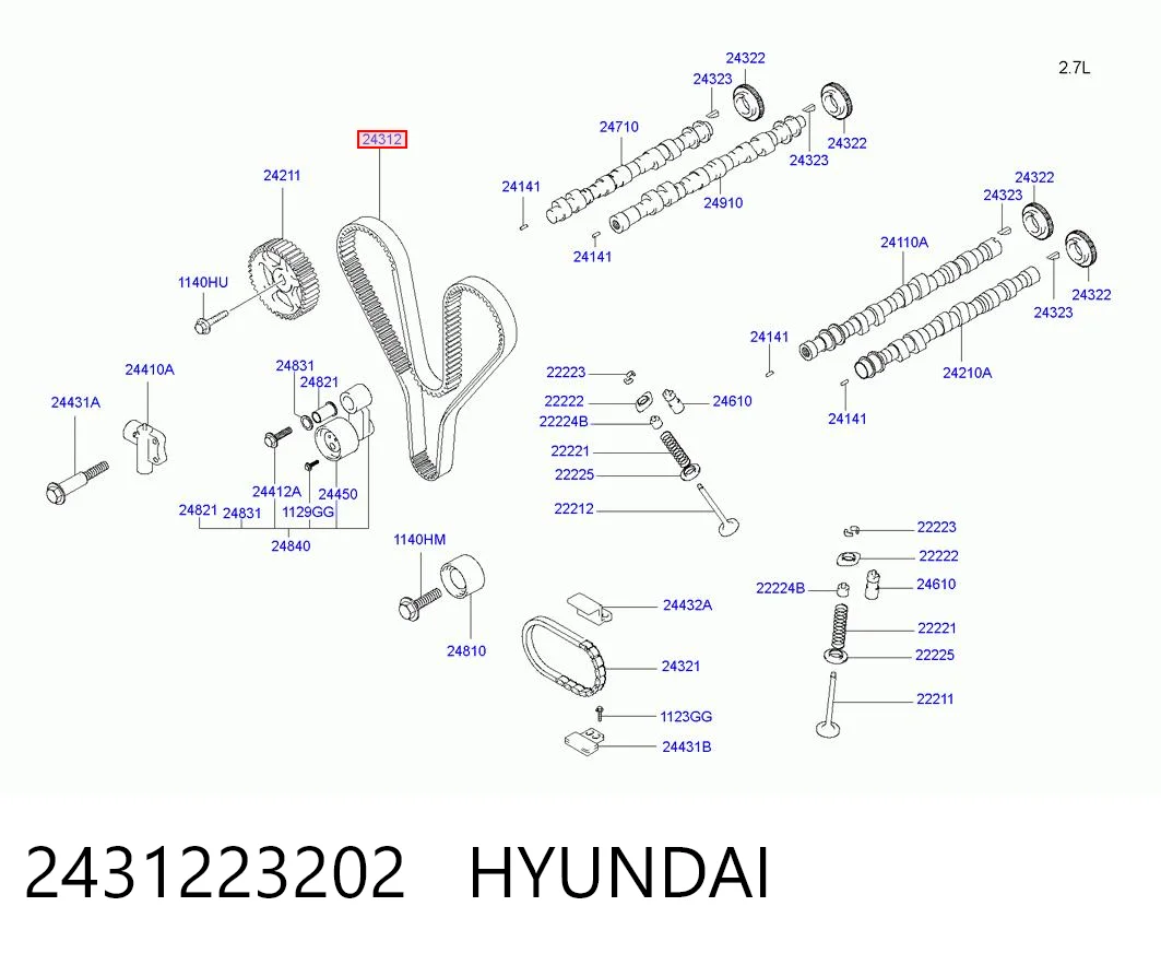 2431223202 Hyundai/Kia Ремень двигателя