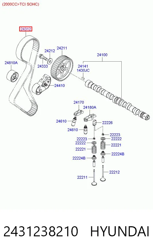 2431238210 Hyundai/Kia Ремень двигателя