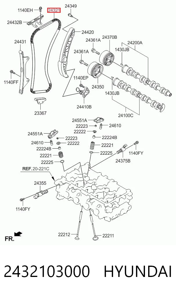 2432103000 Hyundai/Kia Цепь