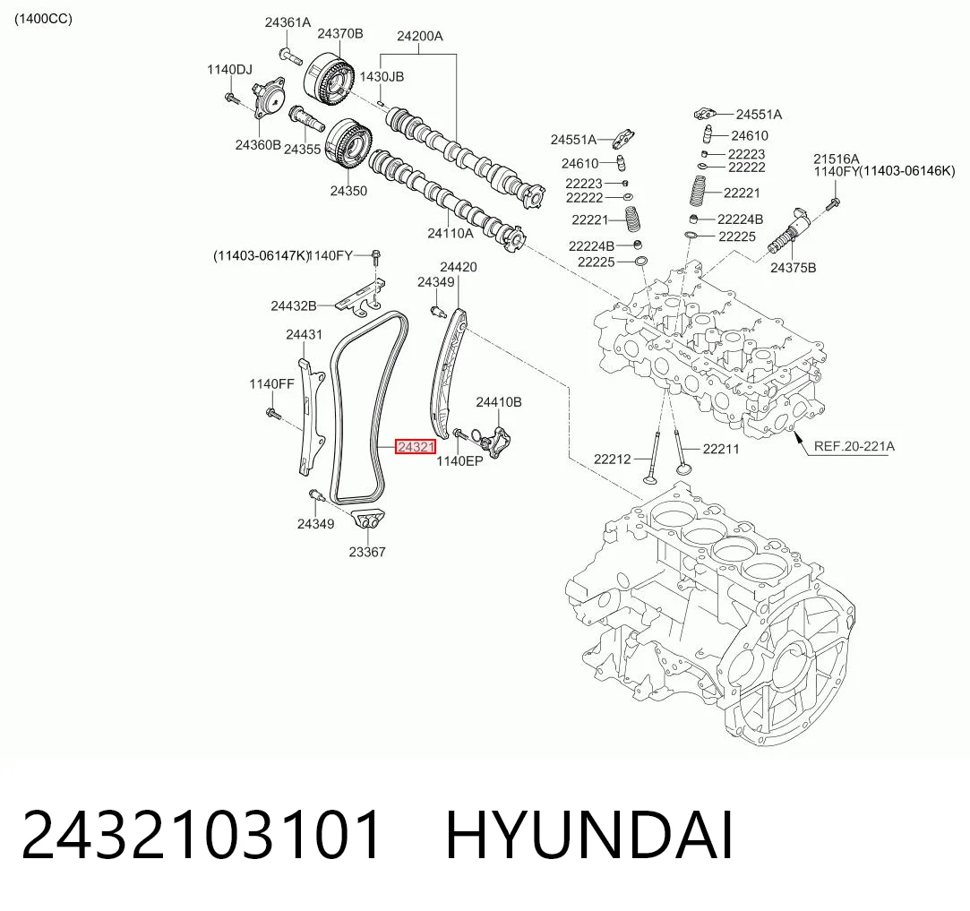 2432103101 Hyundai/Kia Цепь