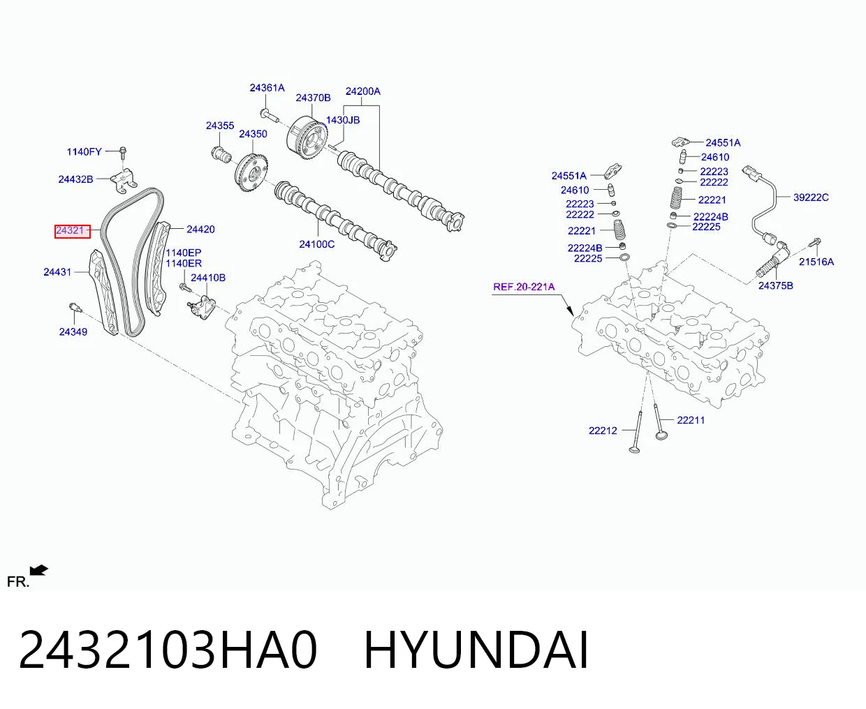 2432103HA0 Hyundai/Kia Цепь