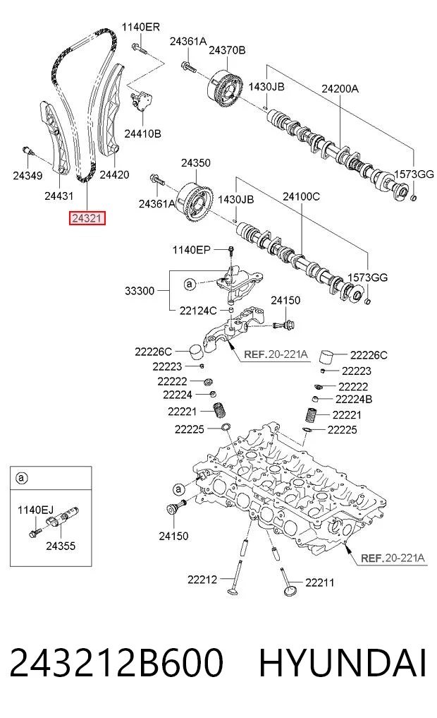 243212B600 Hyundai/Kia Цепь