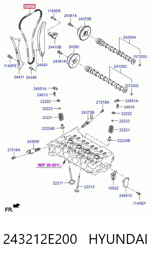 243212E200 Hyundai/Kia Цепь