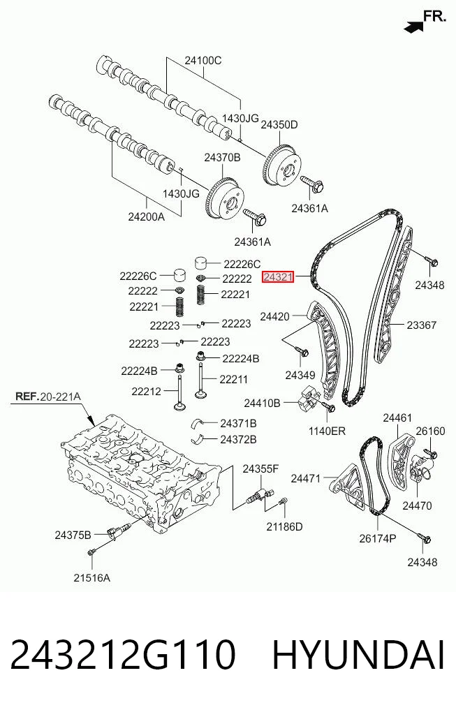 243212G110 Hyundai/Kia Цепь