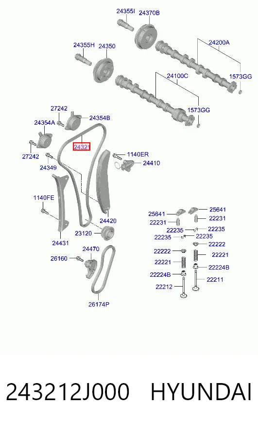 243212J000 Hyundai/Kia Цепь