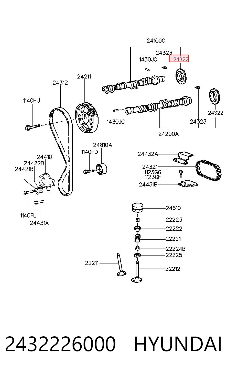 2432226000 Hyundai/Kia Регулятор фаз газораспределения