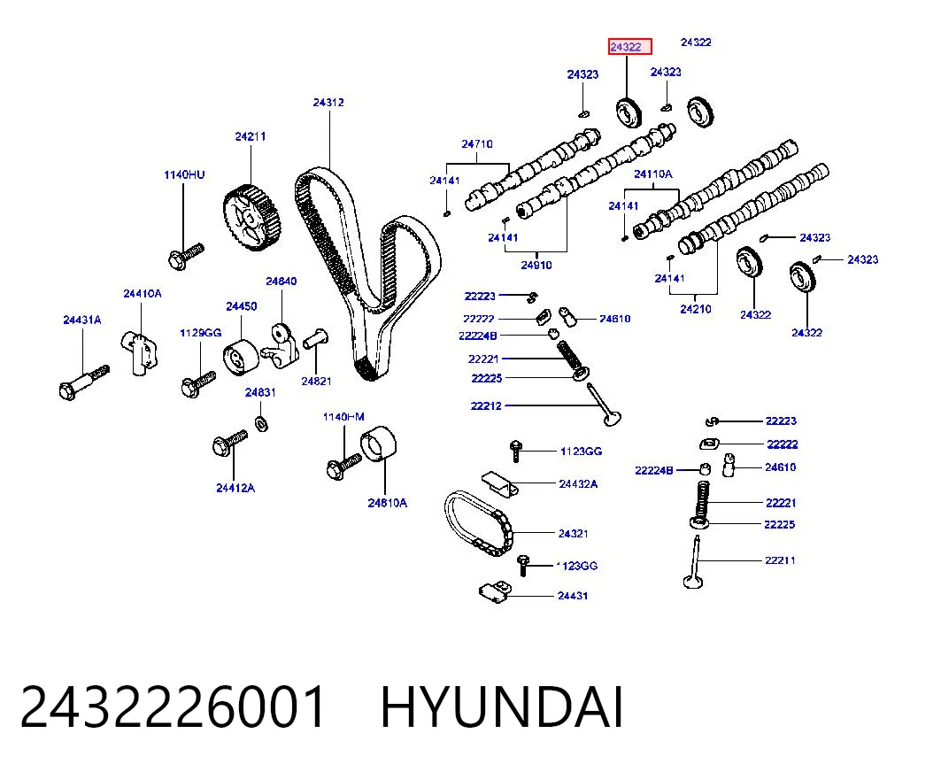 2432226001 Hyundai/Kia Регулятор фаз газораспределения