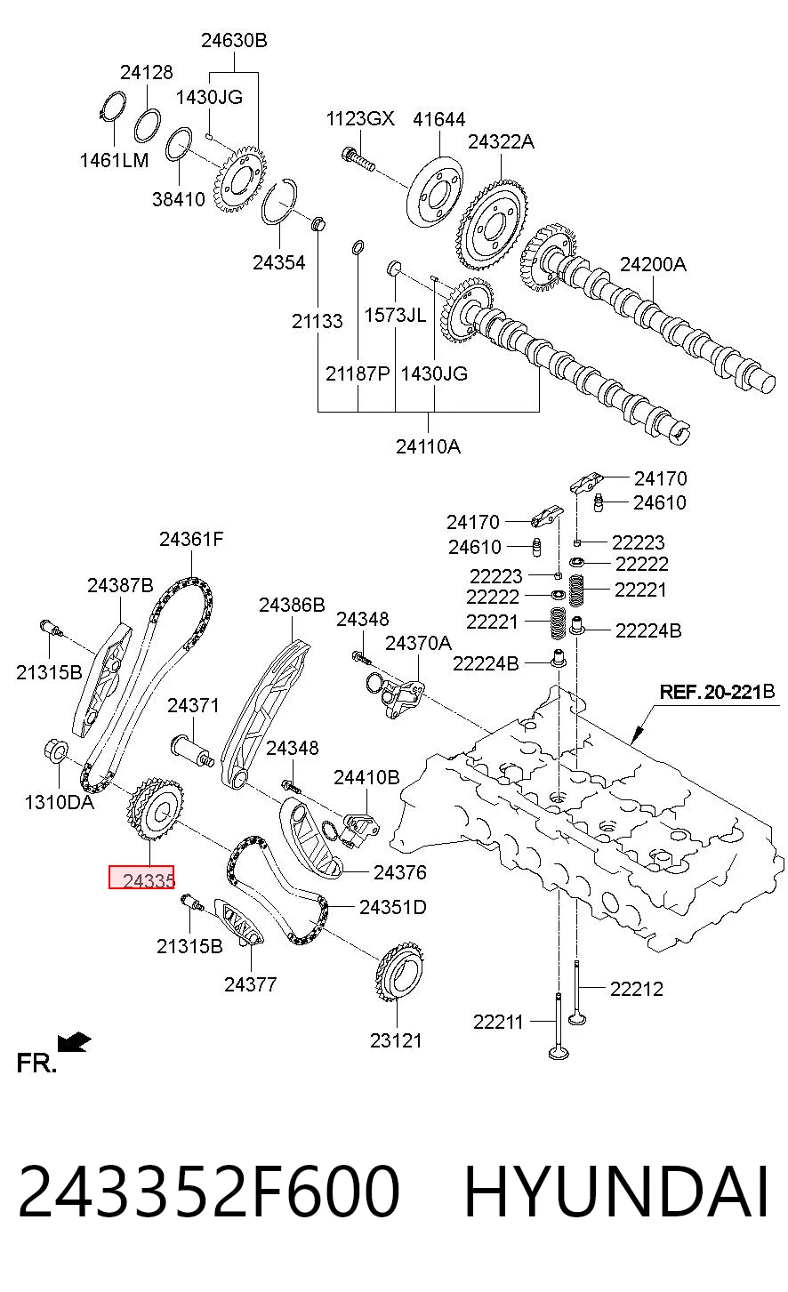 243352F600 Hyundai/Kia Шестерня привода ТНВД