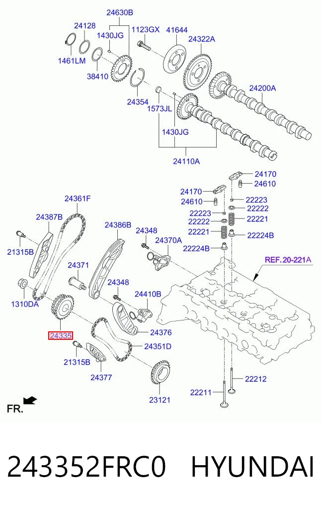 243352FRC0 Hyundai/Kia Шестерня-звездочка ТНВД