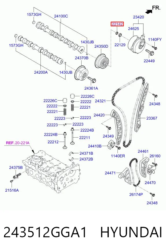 243512GGA1 Hyundai/Kia Заглушка днища кузова