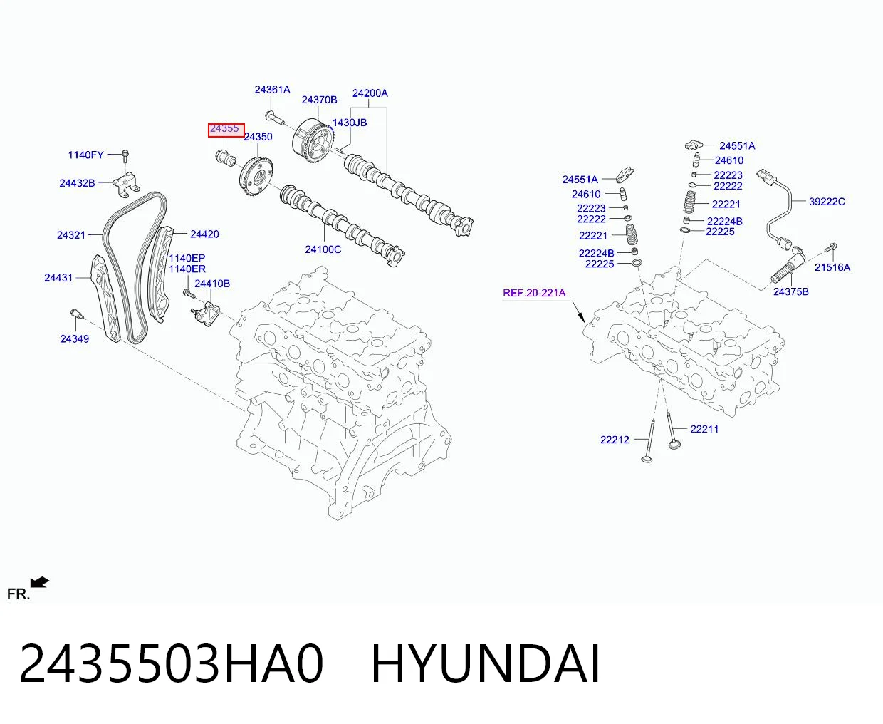 2435503HA0 Hyundai/Kia Клапан положения фаз распредвала