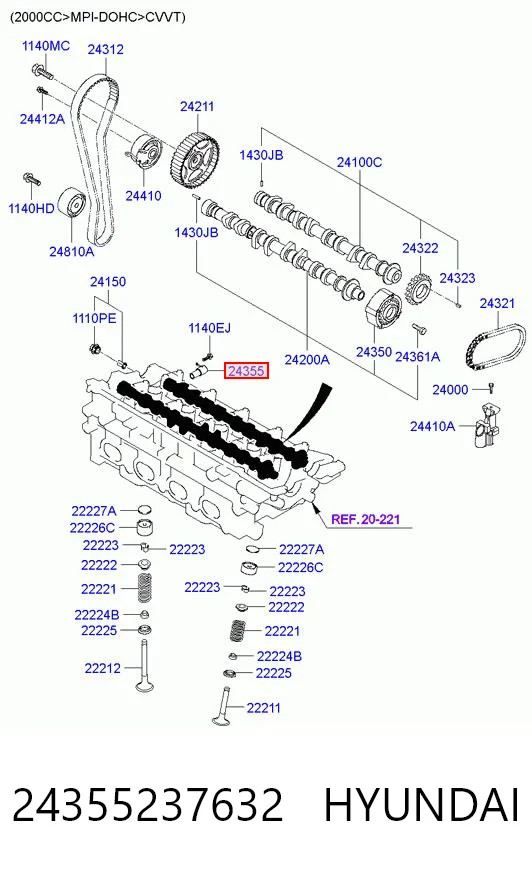 24355237632 Hyundai/Kia Клапан регулировки давления масла