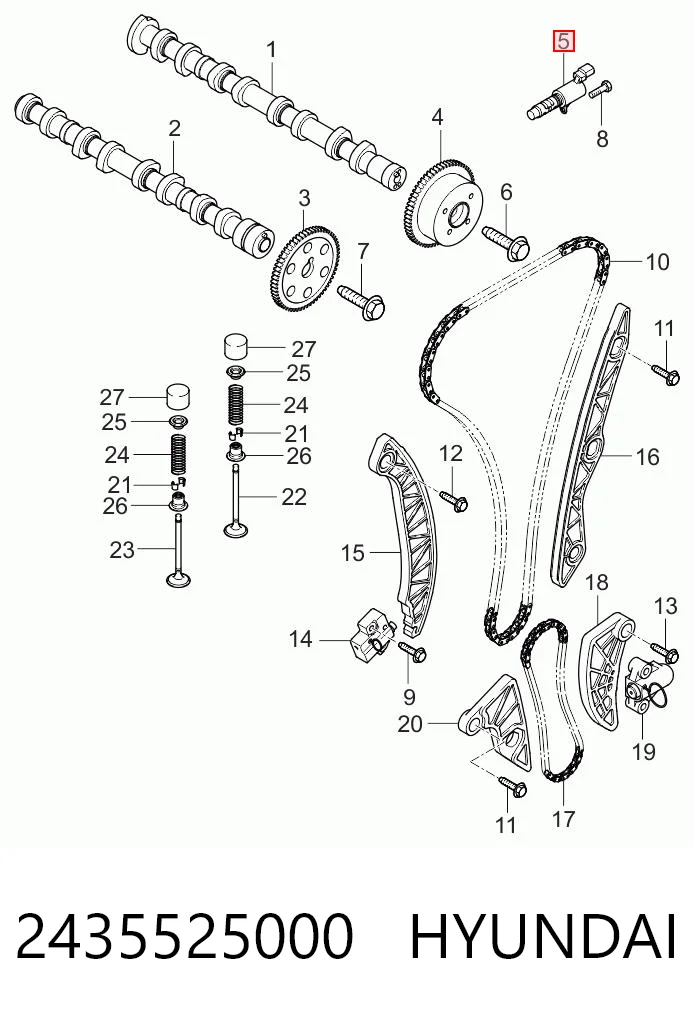 2435525000 Hyundai/Kia Клапан регулировки давления масла
