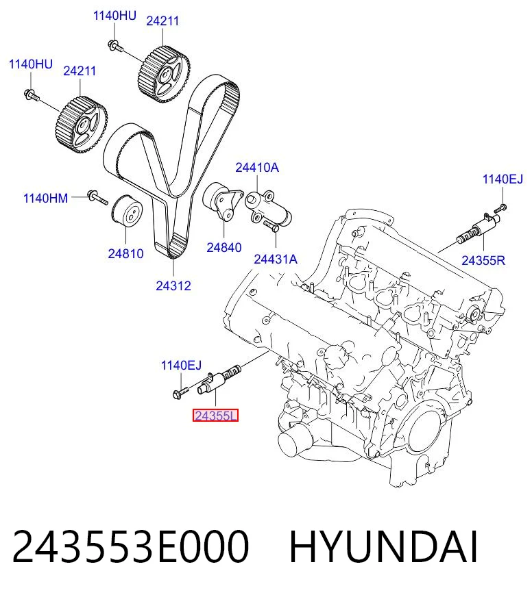 243553E000 Hyundai/Kia Клапан регулировки давления масла