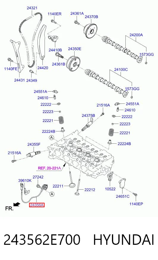 243562E700 Hyundai/Kia Клапан регулировки давления масла