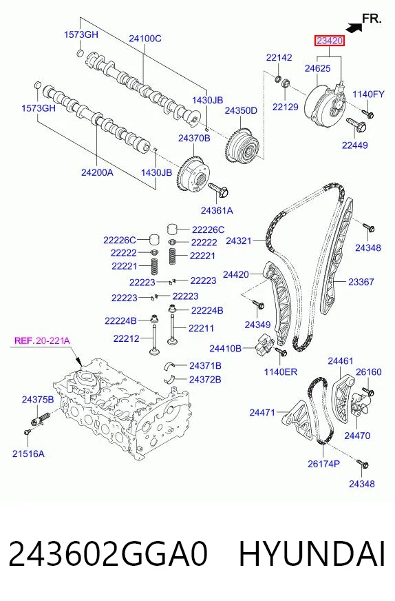 243602GGA0 Hyundai/Kia Клапан положения фаз распредвала
