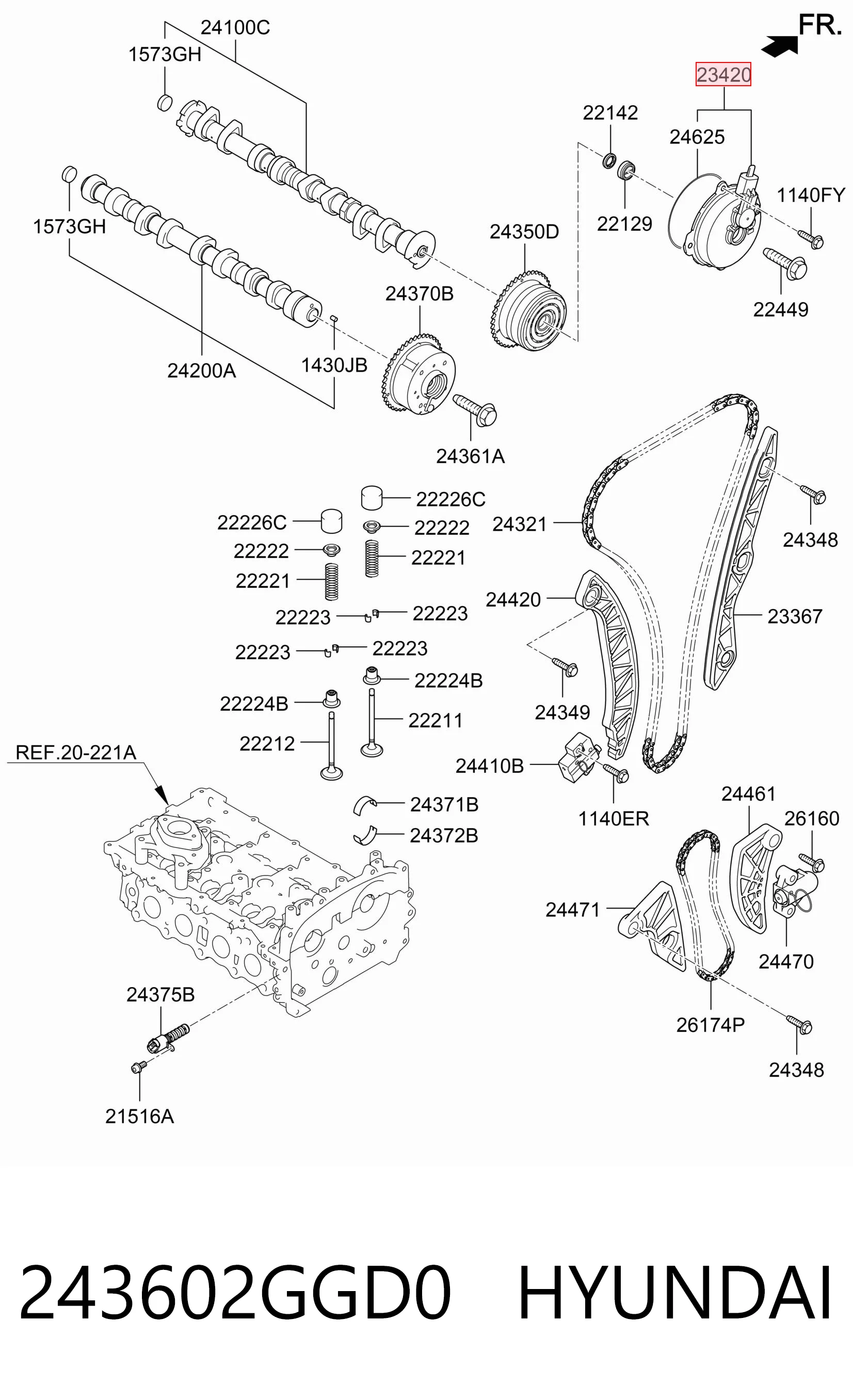 243602GGD0 Hyundai/Kia Кожух ремня ГРМ, верхний