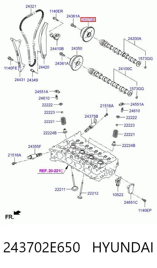 243702E650 Hyundai/Kia Звездочка-шестерня распредвала двигателя, выпускного