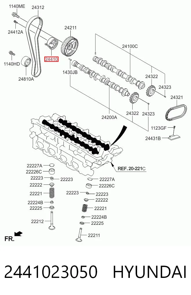 2441023050 Hyundai/Kia Ролик натяжителя ремня ГРМ