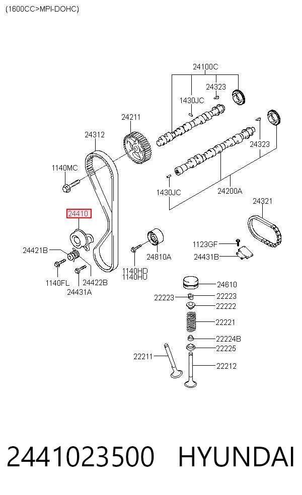 2441023500 Hyundai/Kia Ролик натяжителя ремня ГРМ
