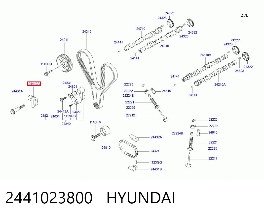 2441023800 Hyundai/Kia Натяжитель цепи ГРМ распреддвалов