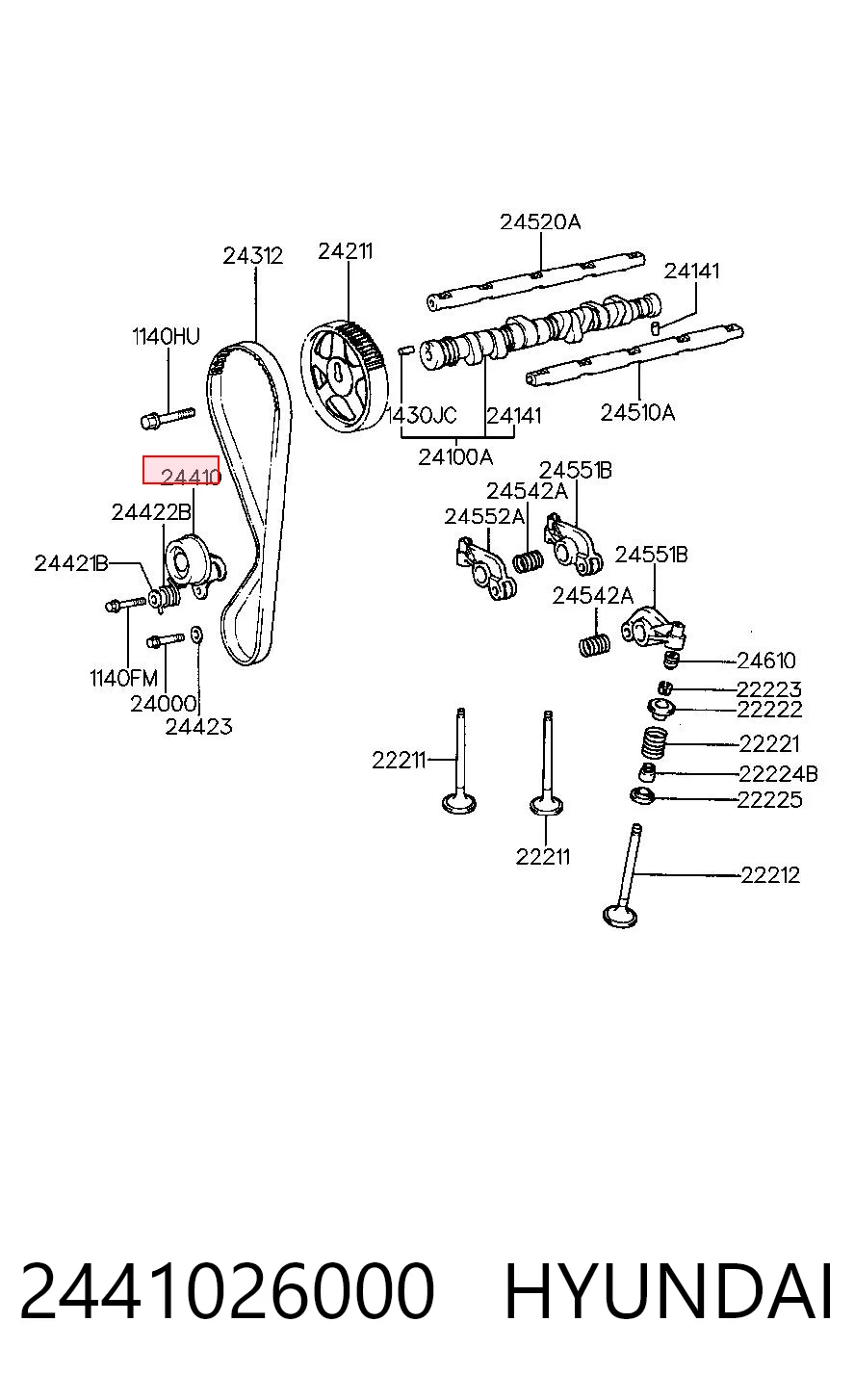 2441026000 Hyundai/Kia Ролик натяжителя ремня ГРМ