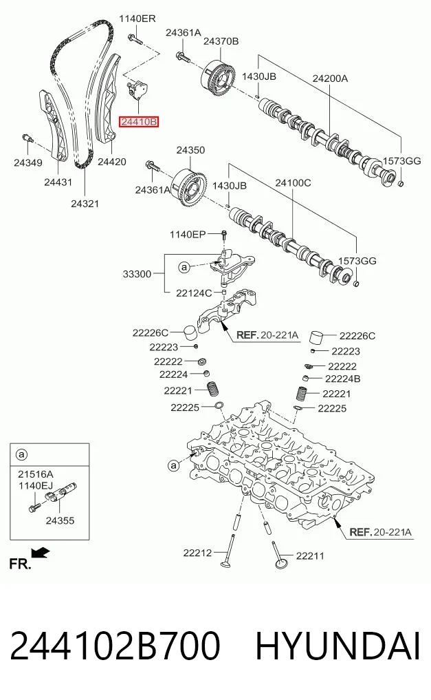 244102B700 Hyundai/Kia Гидронатяжитель цепи