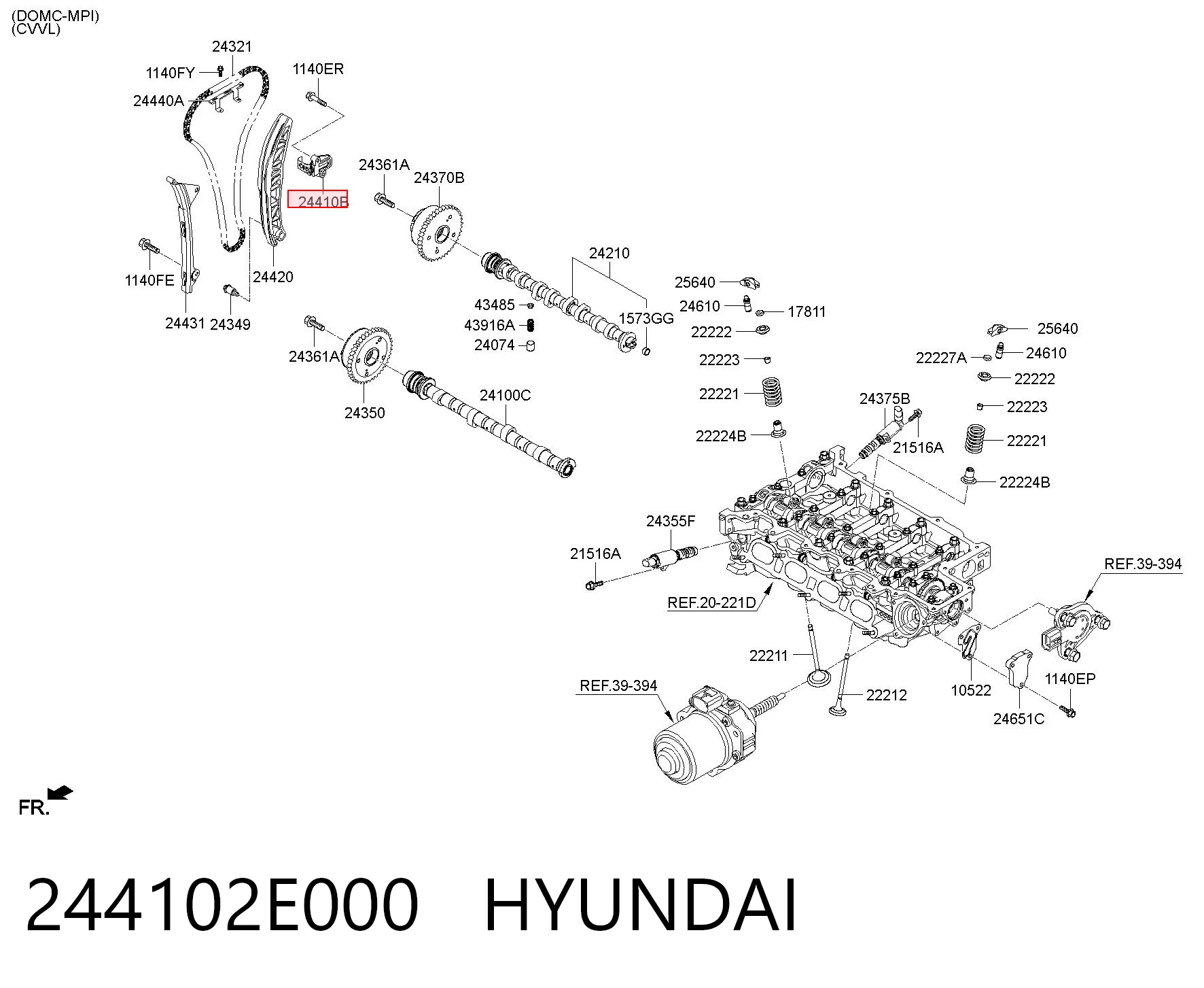 244102E000 Hyundai/Kia Гидронатяжитель цепи