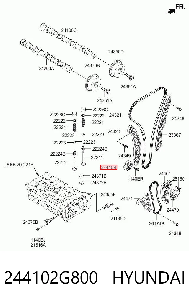 244102G800 Hyundai/Kia Гидронатяжитель цепи