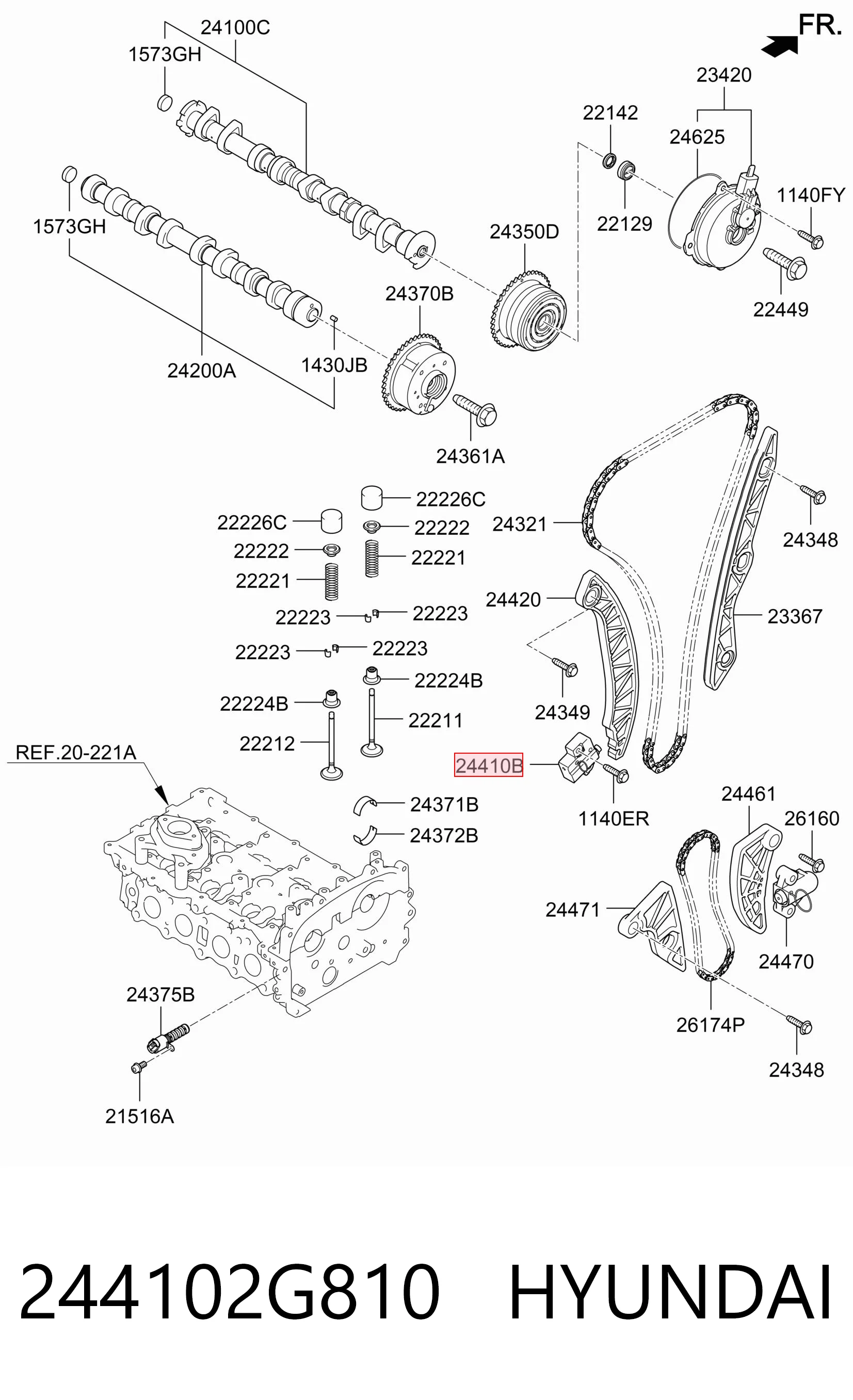 244102G810 Hyundai/Kia Гидронатяжитель цепи