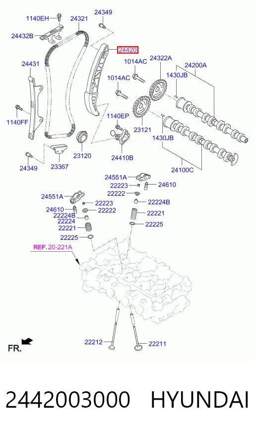 2442003000 Hyundai/Kia Башмаки цепи ГРМ