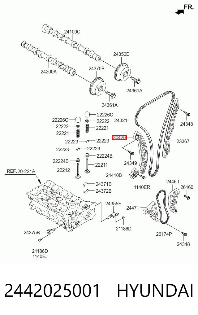Башмак натяжителя цепи ГРМ Fiat/Alfa/Lancia K2442025000 цена, от 9.03 USD