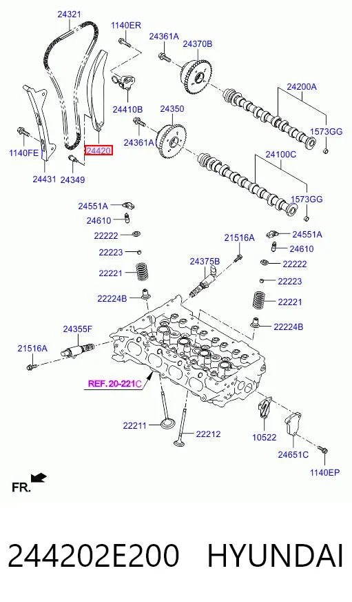 244202E200 Hyundai/Kia Башмаки цепи ГРМ