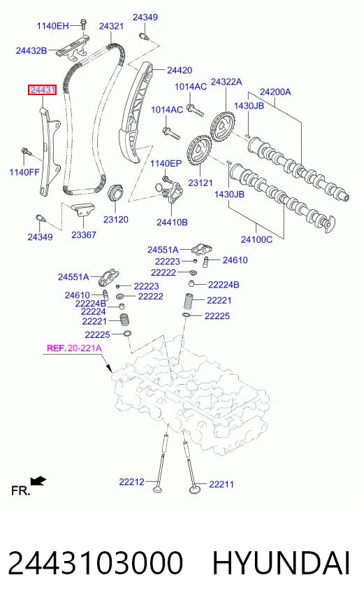 2443103000 Hyundai/Kia Комплект цепи