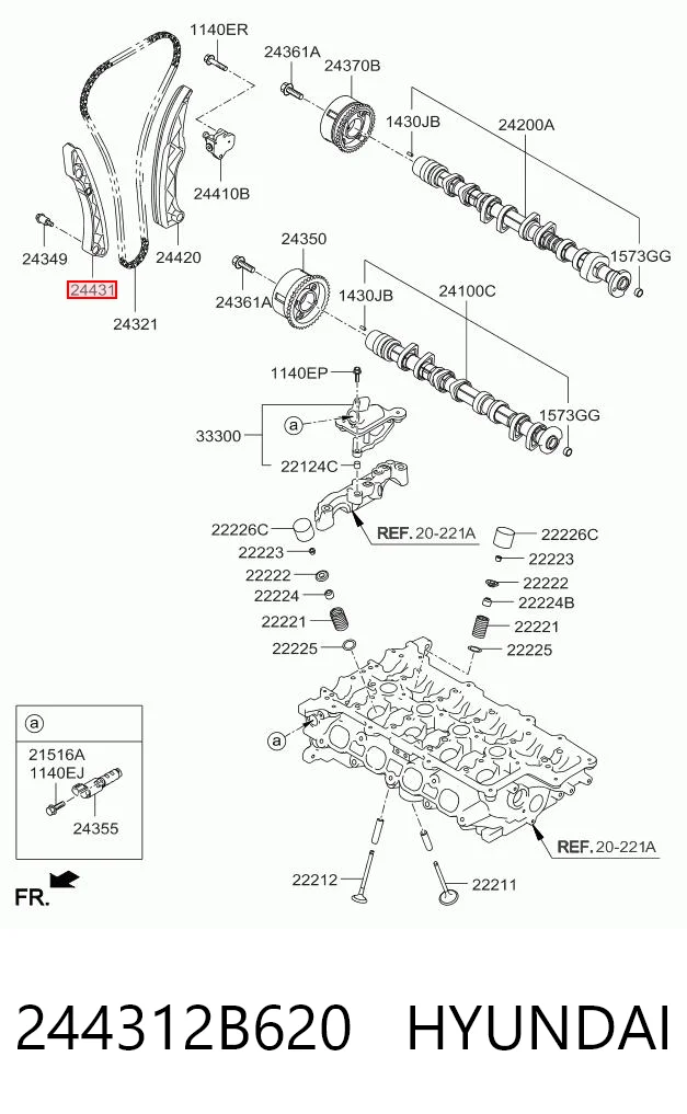244312B620 Hyundai/Kia Планка успокоителя цепи ГРМ