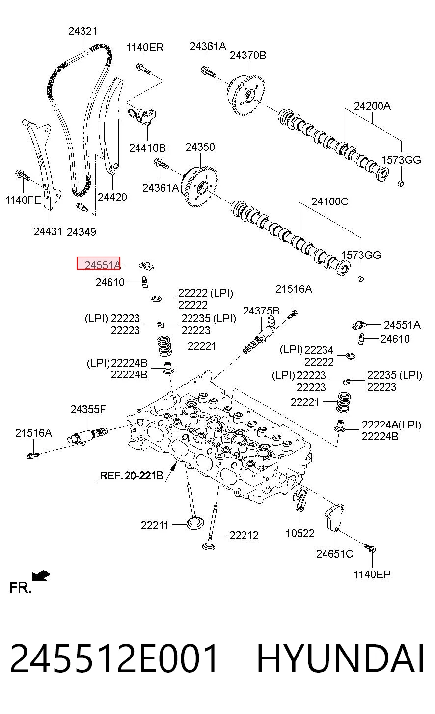 245512E001 Hyundai/Kia  Коромысло клапана